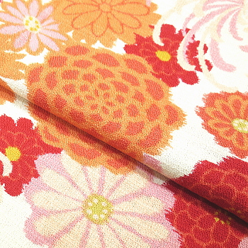 義若オリジナル激安セール柄股引き 菊尽くし(オレンジ)